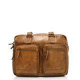 The Trend Rustic Zipper Top Leather Laptop Brief