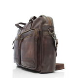 The Trend Rustic Zipper Top Leather Laptop Brief