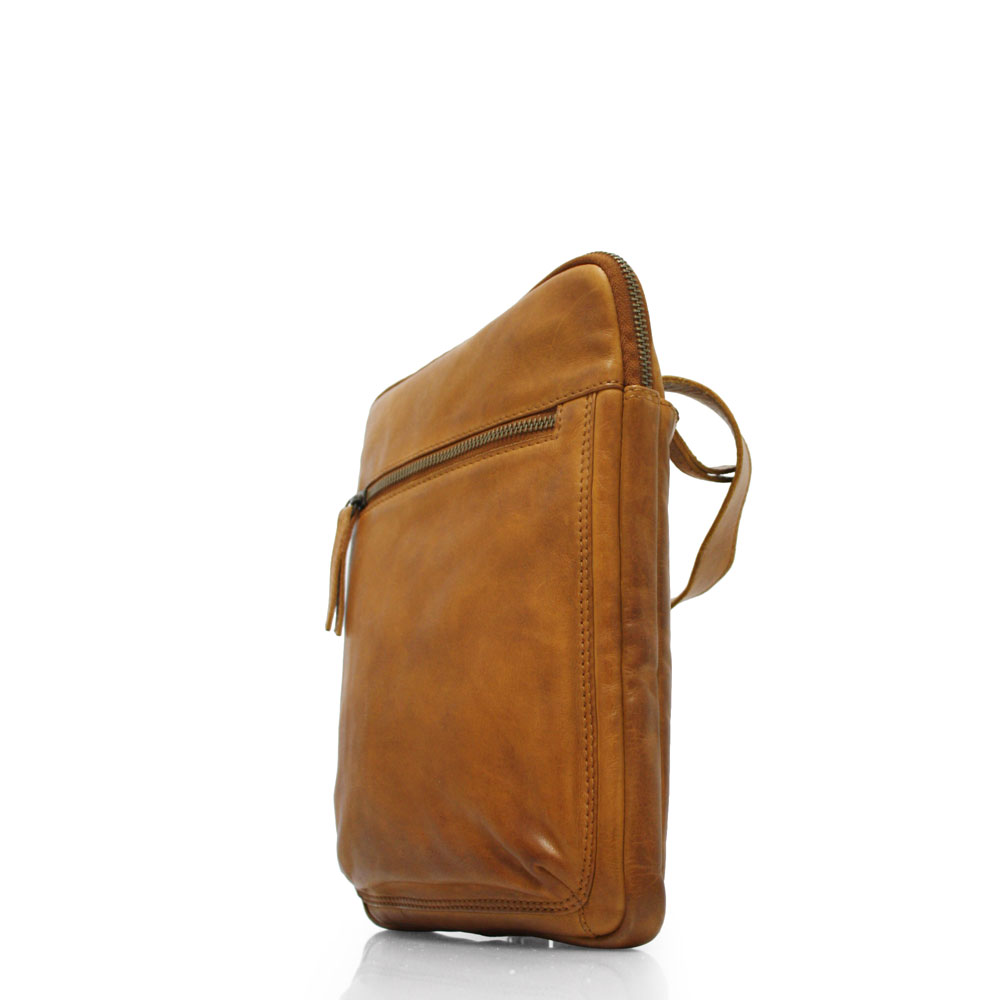 The Trend Low Profile Zipper-top Leather Crossbody