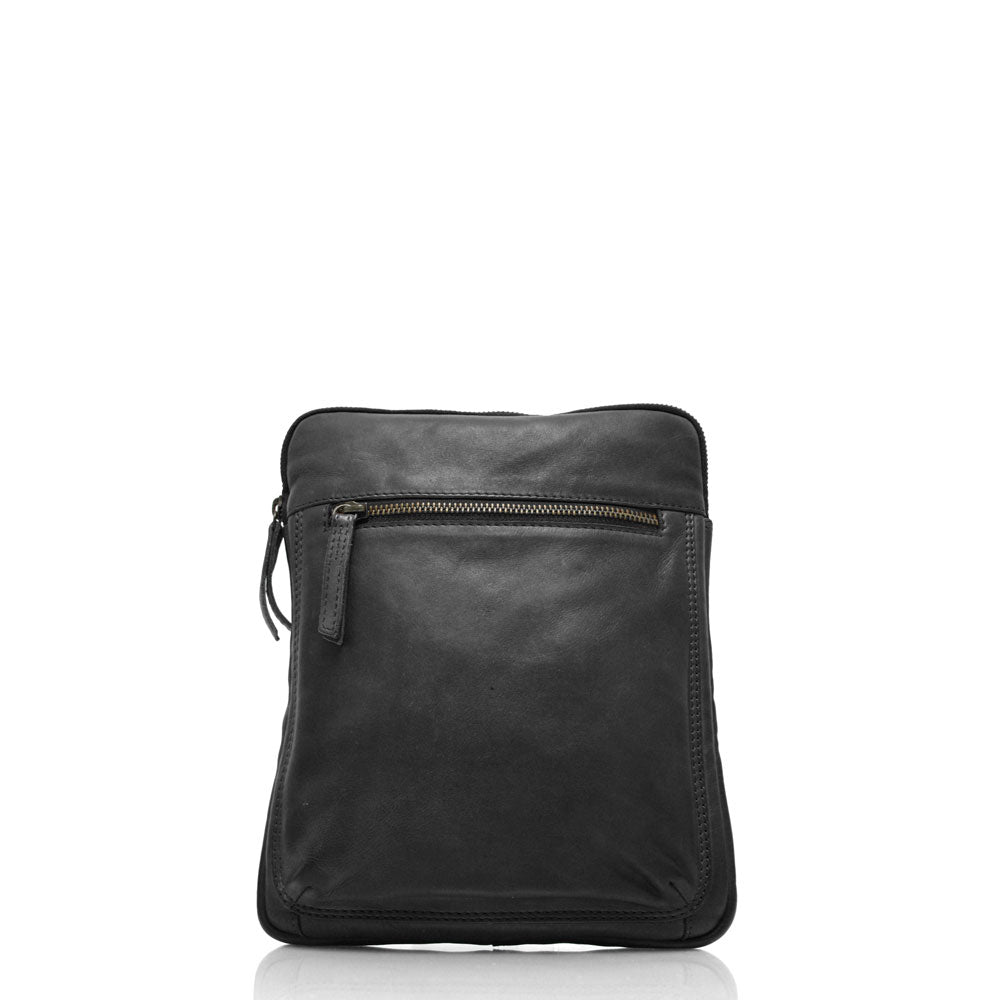 The Trend Low Profile Zipper-top Leather Crossbody