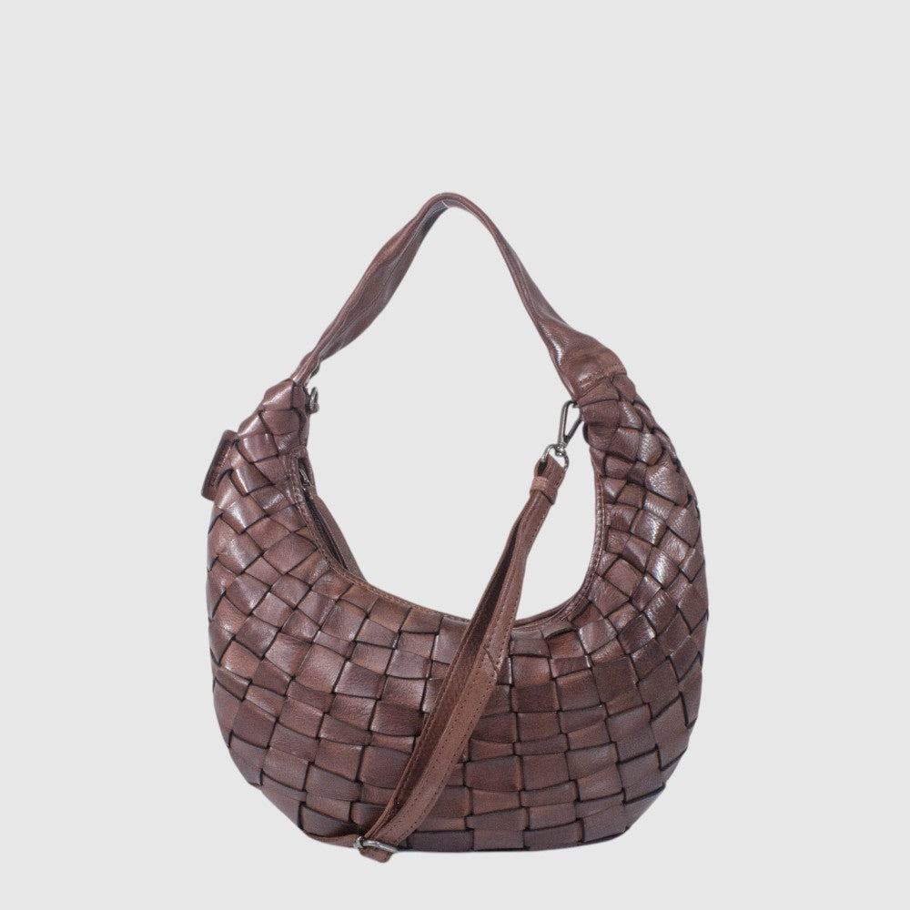 The Trend Veglio Woven Leather Shoulder Bag