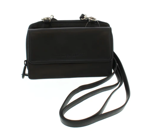 Derek Alexander Full Zip Rear Organizer Wallet/Shoulder Bag