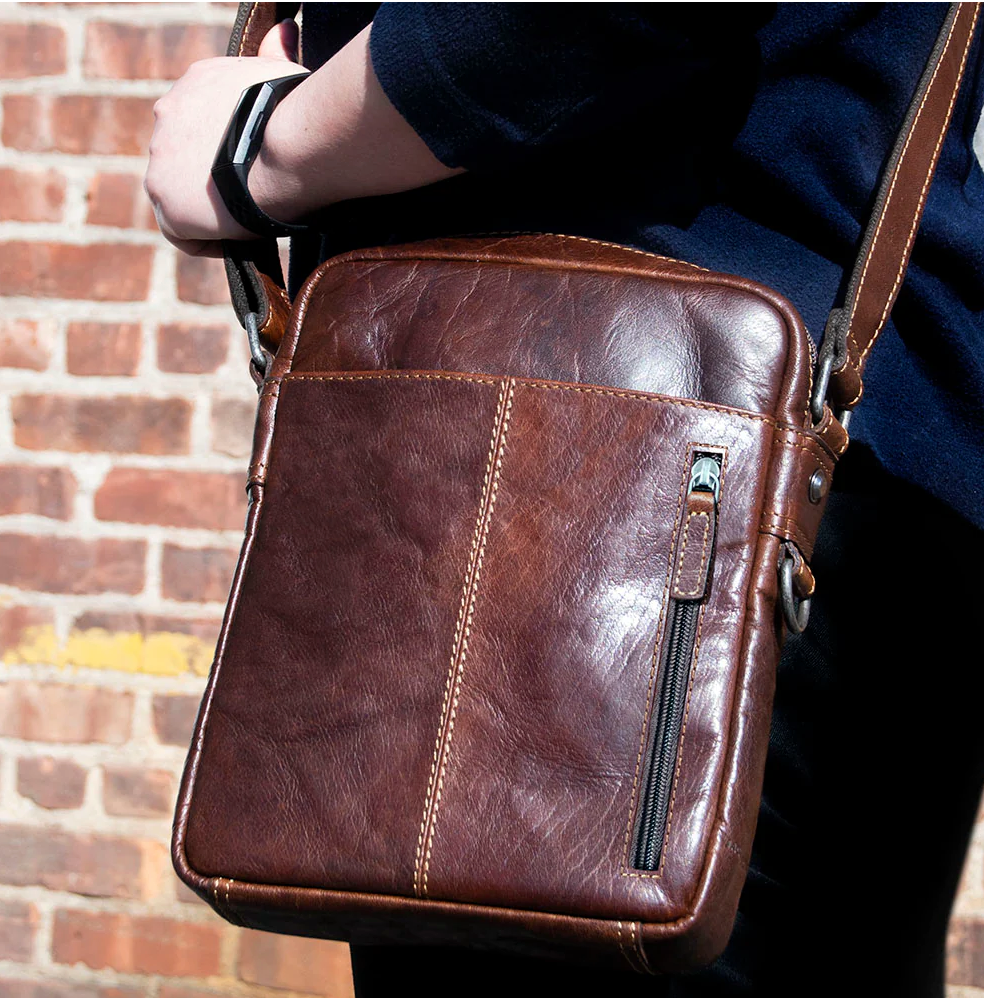 Jack Georges Voyager Slim Crossbody w/Zippered Front Pocket