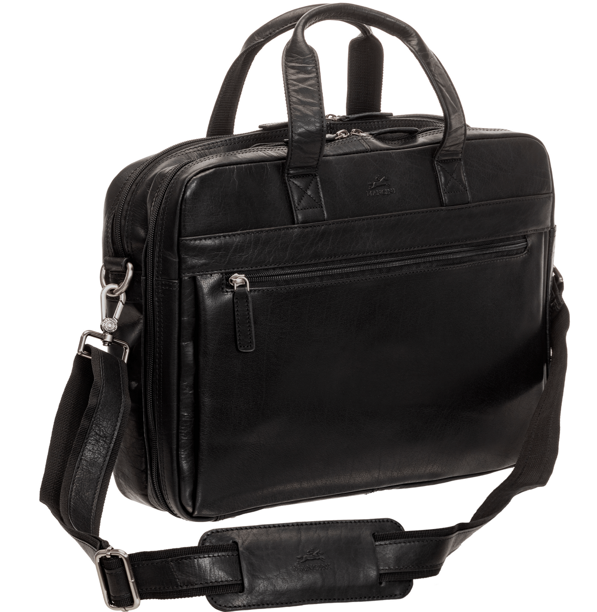 Mancini Buffalo Double Compartment Briefcase for Laptop and Tablet