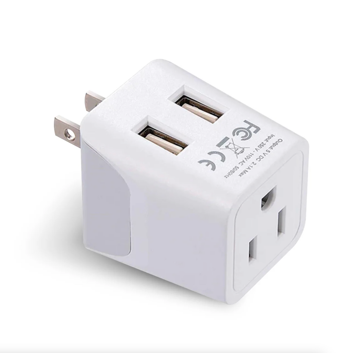 Ceptics Japan, Philippines Travel Adapter - Type A - Dual USB