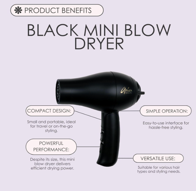 Aria Beauty Ionic Folding Mini Dryer