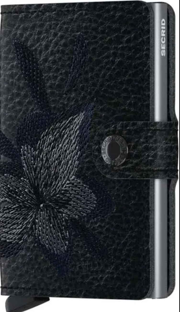 Secrid Miniwallet Magnolia Stitch - Black (Discontinued)