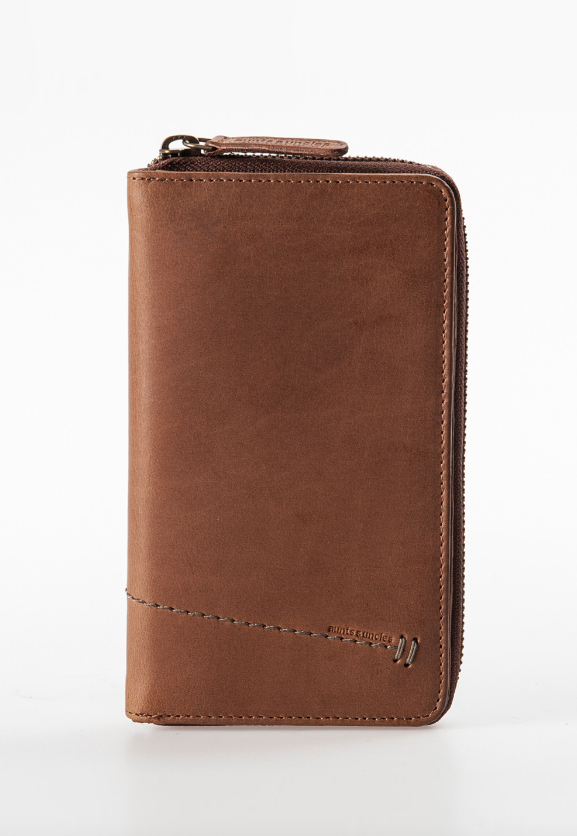 Aunts & Uncles Goldfish Zippered Wallet Coffee
