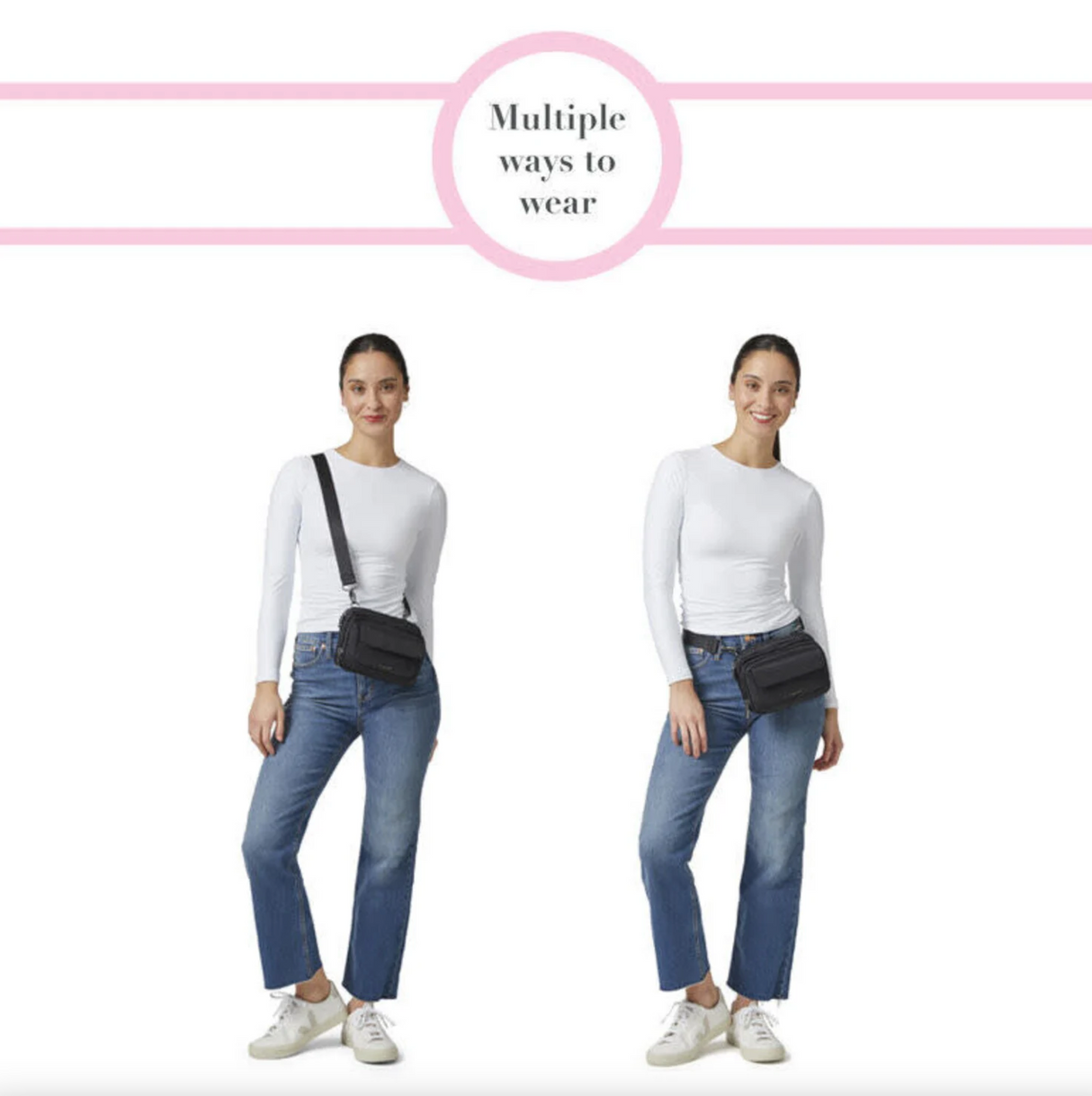 Baggallini Modern Double Zip Convertible Crossbody Bag