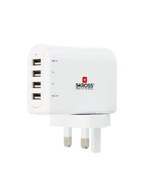 SKROSS U.K. USB 4 Port Charger