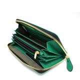 The Trend Long Italian Leather Zippered Wallet-Pocket Front