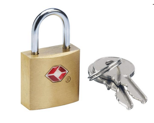 GO Travel TSA Brass Key Padlock