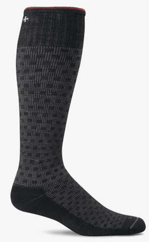 Sockwell Men's Shadow Box Graduated Compression Sock Black