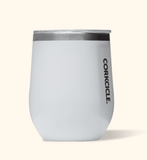 12oz gloss white Corkcicle stemless wine glass