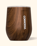 12oz walnut Corkcicle stemless wine glass