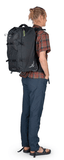 Wearing Osprey Farpoint 36L Wheeled Travel Pack