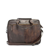 The Trend Rustic Zipper Top Leather Laptop Brief