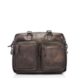 The Trend Rustic Zipper Top Leather Laptop Brief