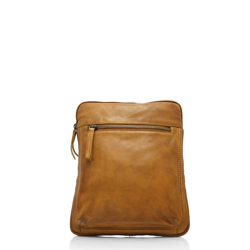 The Trend Low Profile Zipper-top Leather Crossbody