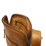 The Trend Low Profile Zipper-top Leather Crossbody