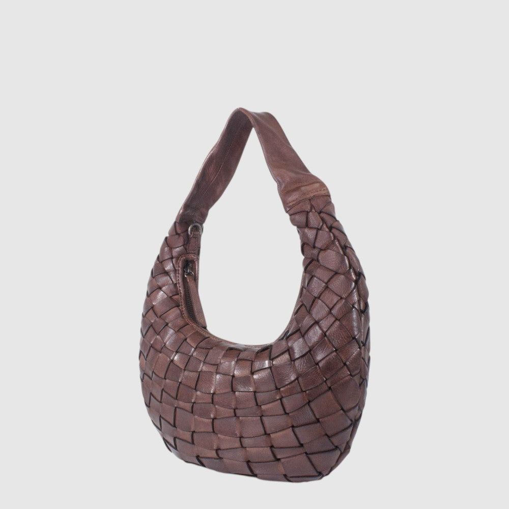 The Trend Veglio Woven Leather Shoulder Bag