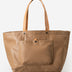 Brown tote bag with a pocket on a white background