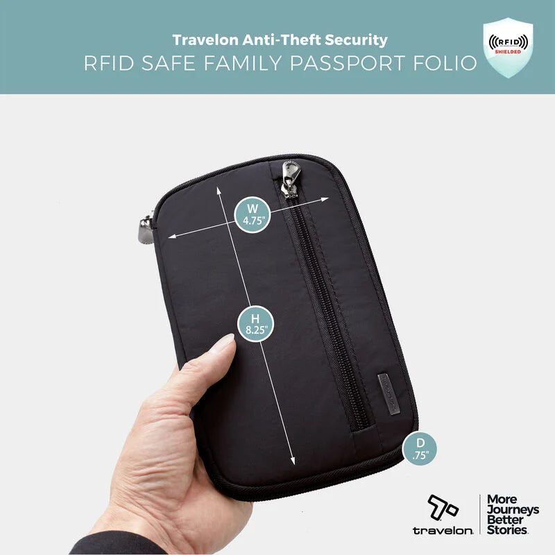 Travelon RFID Blocking Family Passport Zip Wallet