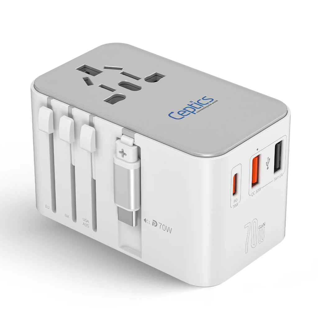 Ceptics 70W Universal Travel Adapter - 5 in 1