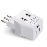 Ceptics Italy Travel Plug Adapter Type L - Dual USB