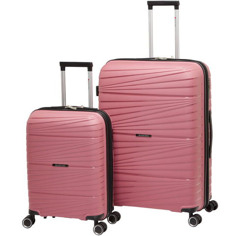 Mancini Bermuda Collection Expandable Spinner Luggage 2pc Set (20”+28”)