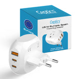 Ceptics European Travel Plug Adapter - Type C - 5 in 1
