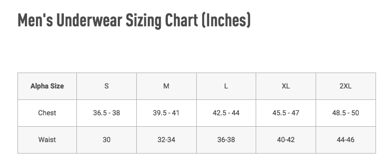 Exofficio Size Chart ExOfficio Men’s Give-N-Go 2.0 Boxer Briefs – U.N. Luggage Canada