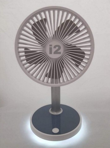 i2 Deluxe Tabletop Fan with Ambient LED Lights