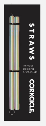 Corkcicle Reusable Stainless Steel Cocktail/Tumbler Straw (2pk)