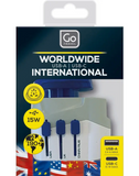 Go Travel Worldwide Adaptor + USB-A &USB-C