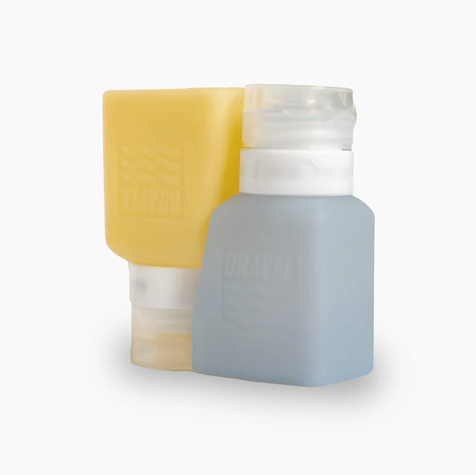 Gravel Travel Bottles For Liquids 3oz (89 ml) (Two Pack)