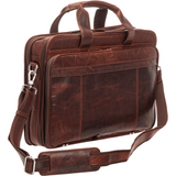 Mancini Buffalo Double Compartment Top Zipper 15.6” Laptop / Tablet Briefcase