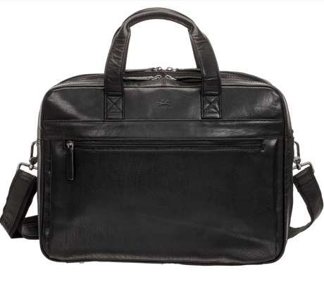 Mancini Buffalo Double Compartment Briefcase for Laptop and Tablet