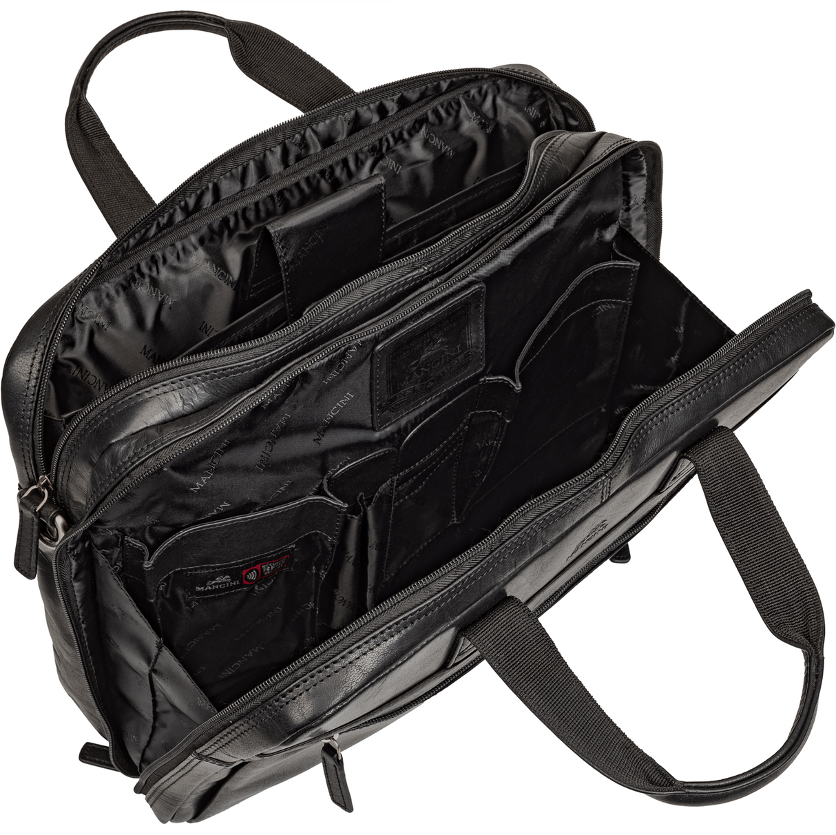 Mancini Buffalo Double Compartment Briefcase for Laptop and Tablet