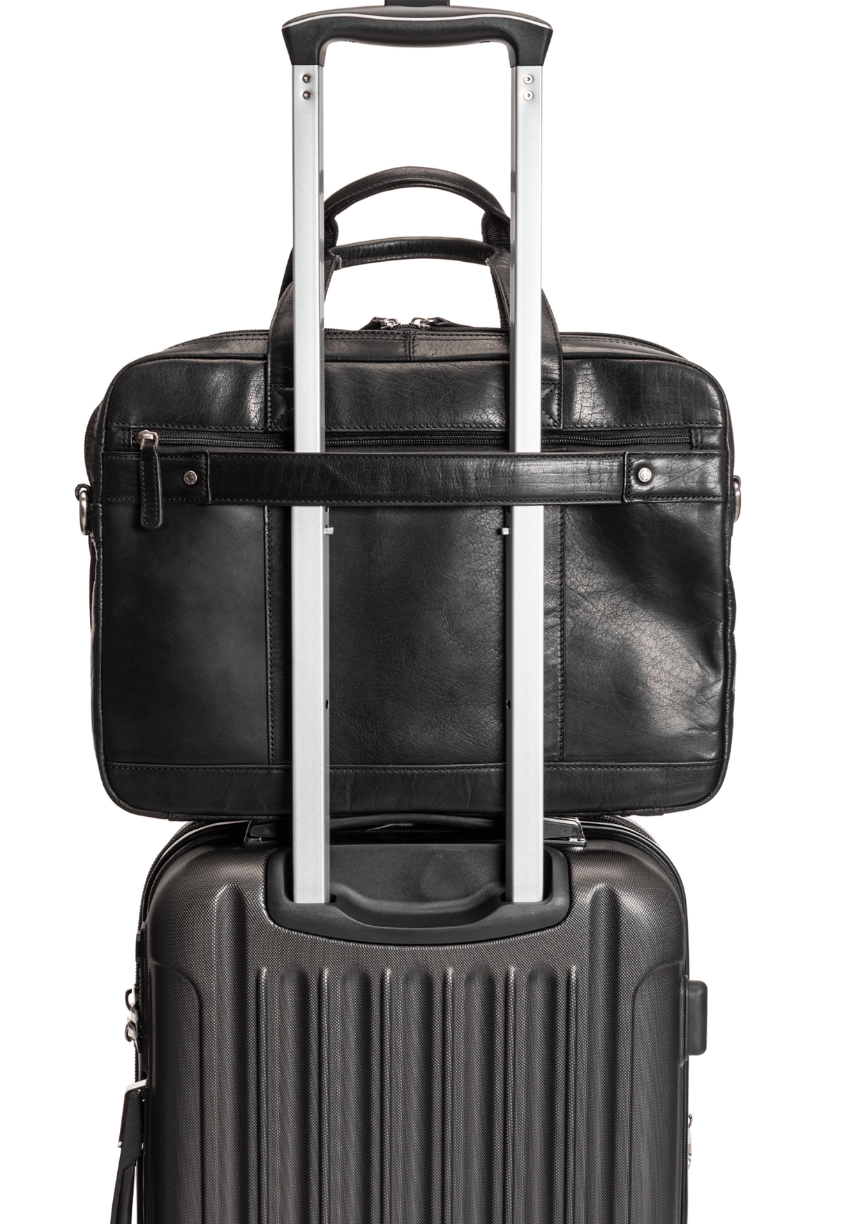 Mancini Buffalo Double Compartment Briefcase for Laptop and Tablet