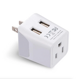 Ceptics Japan, Philippines Travel Adapter - Type A - Dual USB