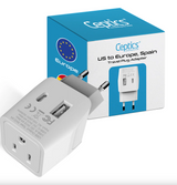 Ceptics European Travel Plug Adaptor Type C-Dual USB