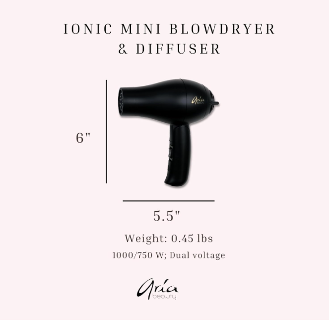 Aria Beauty Ionic Folding Mini Dryer