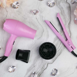 Aria Beauty Hair Tools Travel Set - Mini Blow Dryer & Hair Straightener