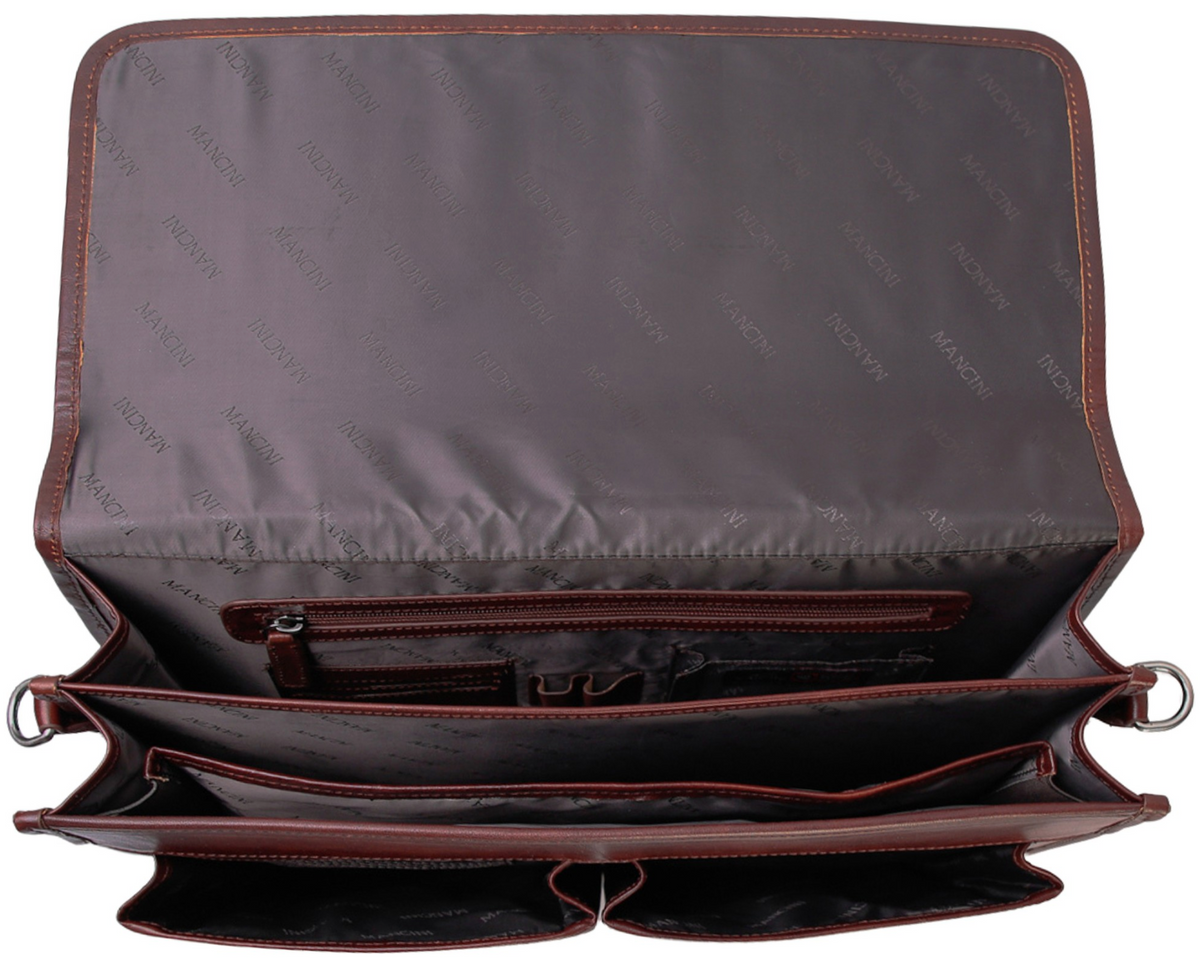 Mancini Pelle D'oro Double Compartment 15.6" Laptop Briefcase