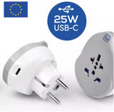 Go Travel World to EU USB-C Adaptor +(25W)