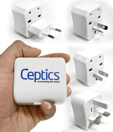 Ceptics 3pc International Travel Plug Adapter Kit - Non-grounded