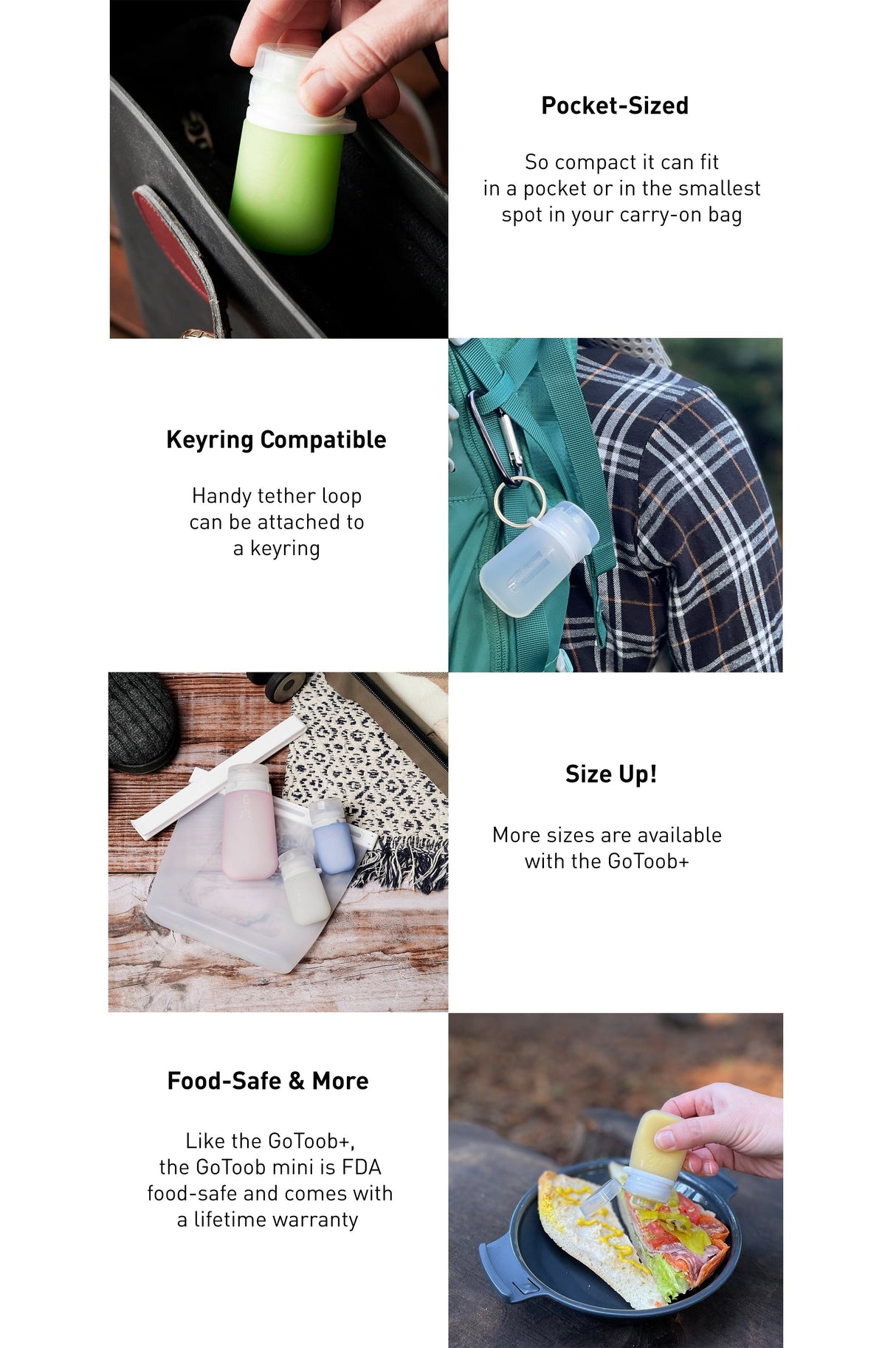 GoToob+ 3 Pack 0.9oz (27mL) Mini Travel Tube Set