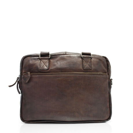 The Trend Italian Leather Double Gussted Briefcase
