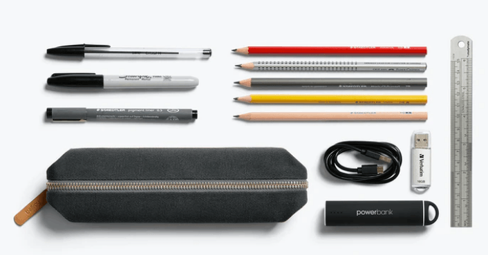 What fits inside Bellroy Woven Pencil Case